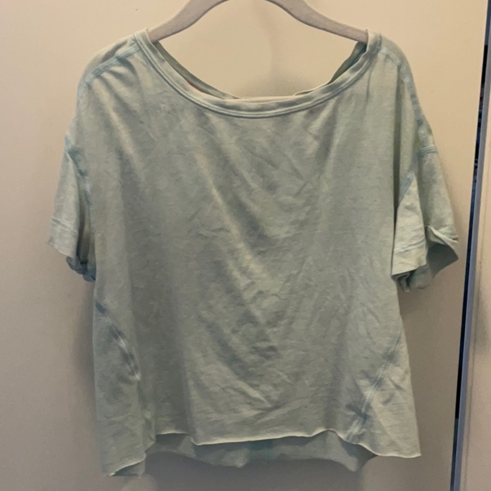 Light blue workout crop top